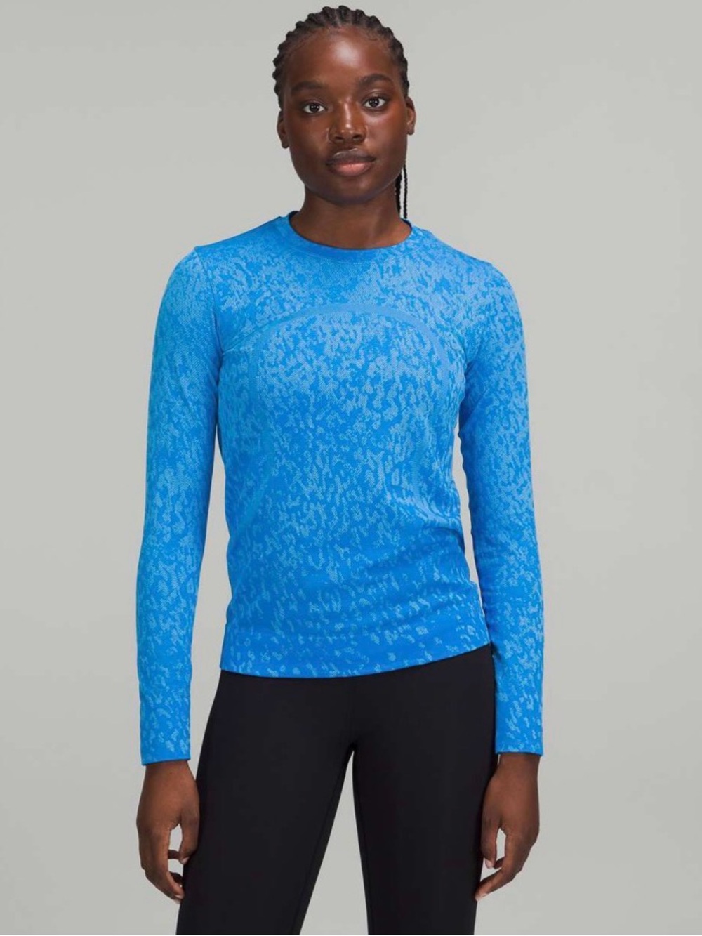Lululemon Swiftly Relaxed Fit Long Sleeve Shirt Covered Camo Poolside/Aero Blue
